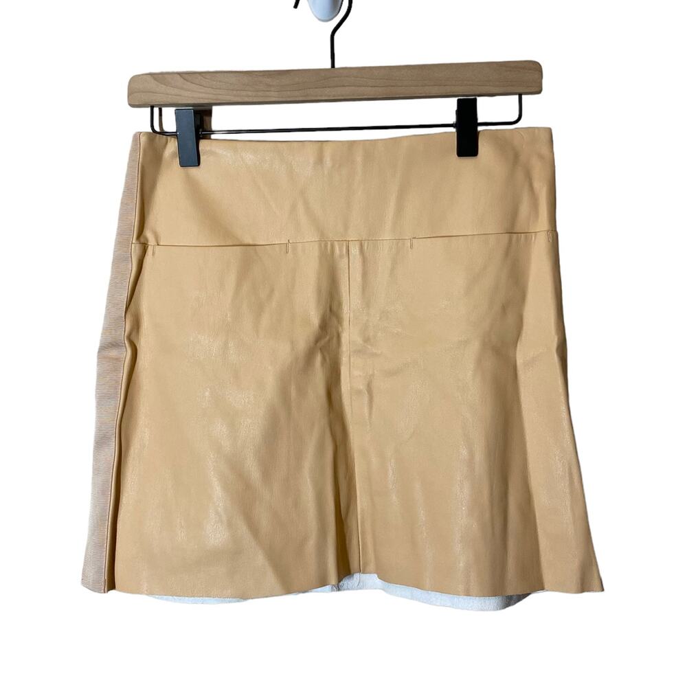 Zara‎ Women's Faux Leather Light Pink Beige Mini Skirt Size Small